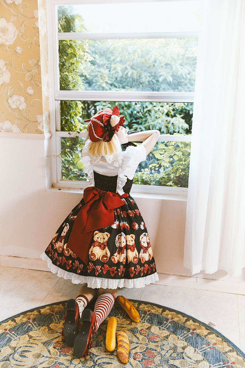 Teddy Strawberry Jumper Skirt